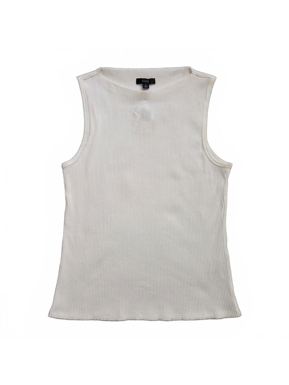 J.Crew Women's White Ribbed Sleeveless Tank Top Size Small